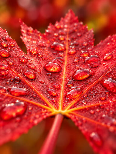 Dew Kissed Maple Leaf